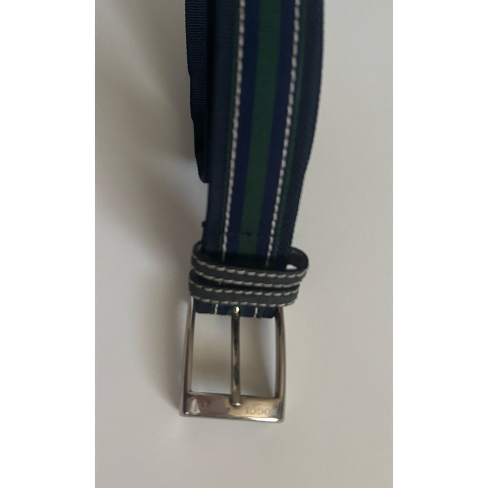 Boggi Milano Navy and Green Striped Belt Size S